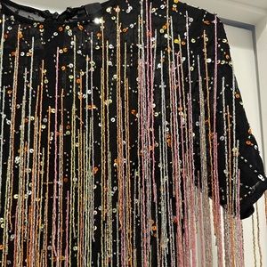 Nasty Gal Tassel Beaded Mini Shift Dress